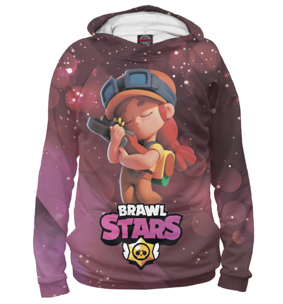 Мужское худи с изображением Jessie brawl stars цвета Белый
