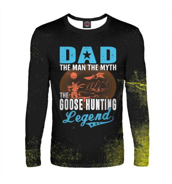 Мужской лонгслив с изображением Dad The Man Myth Goose цвета Белый