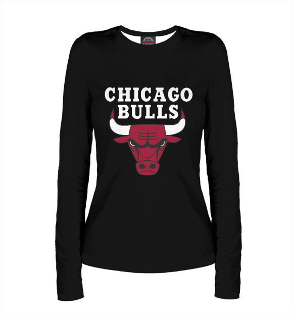 Женский лонгслив с изображением Chicago Bulls цвета Белый