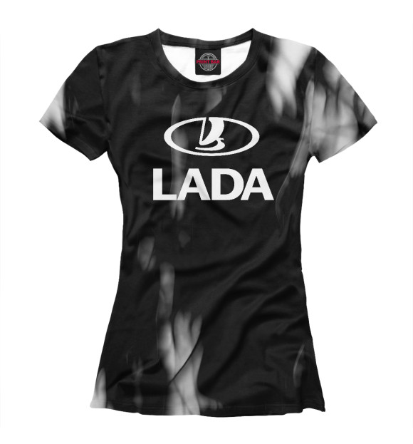 Футболка для девочек с изображением Lada | Лада цвета Белый