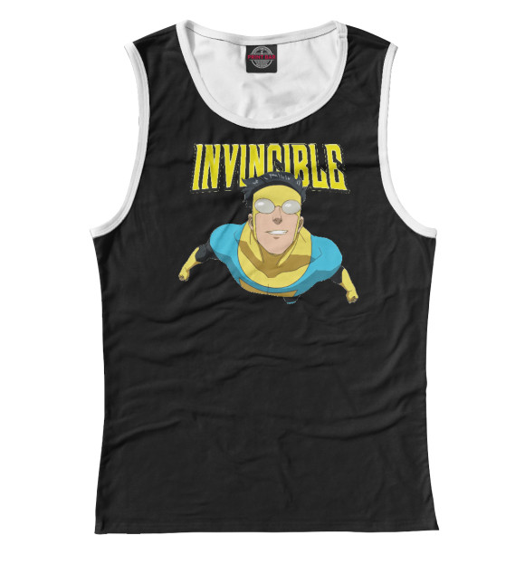 Майка для девочки с изображением Invincible цвета Белый