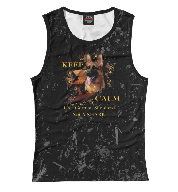 Майка для девочки с изображением Keep calm, it's a Shepherd цвета Белый