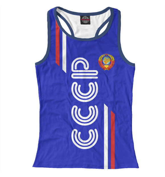 Женская майка-борцовка с изображением СССР цвета Белый