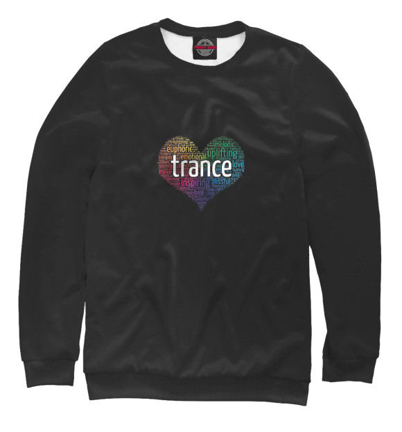 Свитшот для девочек с изображением Trance цвета Белый