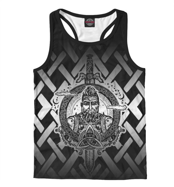 Мужская майка-борцовка с изображением Варяг цвета Белый