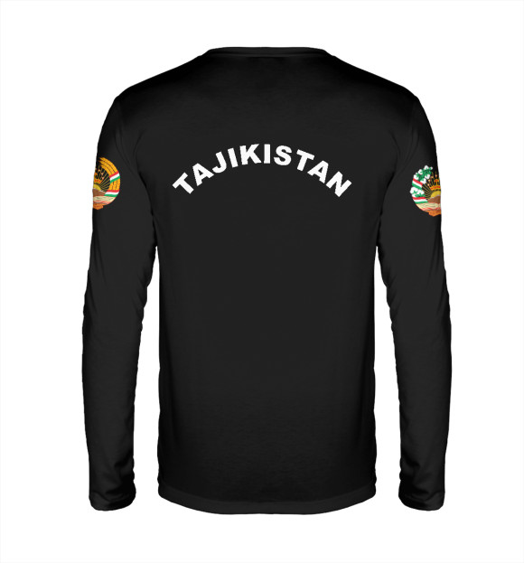 Мужской лонгслив с изображением Tajikistan цвета Белый