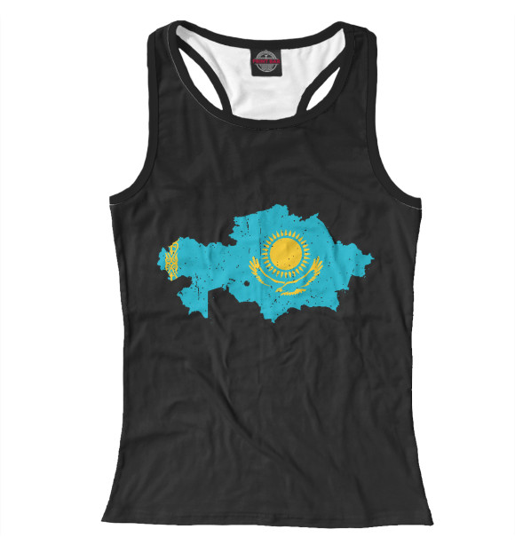 Женская майка-борцовка с изображением Казахстан цвета Белый