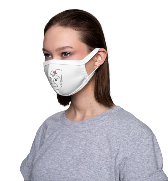 Маска тканевая с изображением Врач цвета Белый