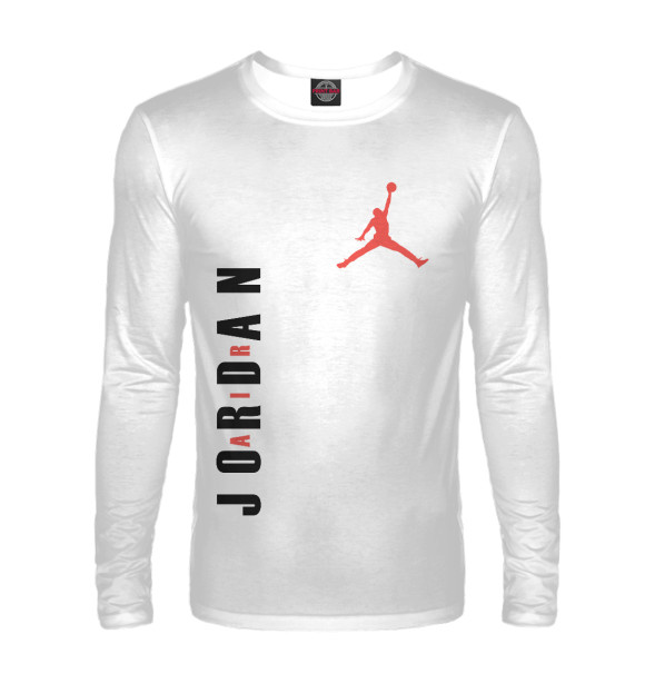 Мужской лонгслив с изображением Air Jordan (Аир Джордан) цвета Белый