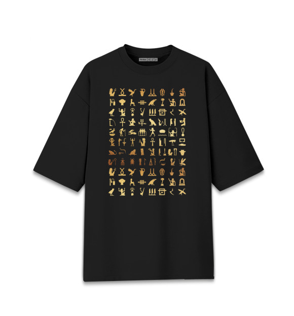 Женская футболка оверсайз с притом Египет цвета Черный Женская футболка оверсайз с изображением Египет цвета Черный