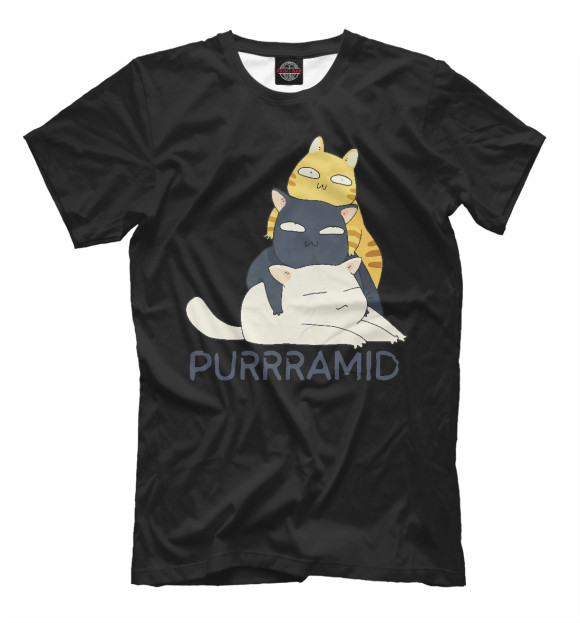 Футболка для мальчиков с изображением Purrramid цвета Белый