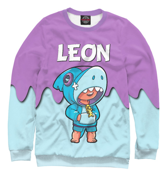 Свитшот для девочек с изображением Brawl Stars Leon цвета Белый