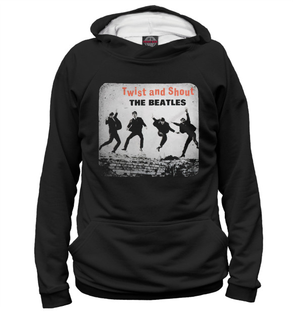 Женское худи с изображением The Beatles twist and shout цвета Белый