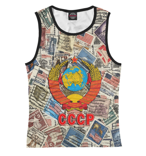 Майка для девочки с изображением СССР путешественник цвета Белый