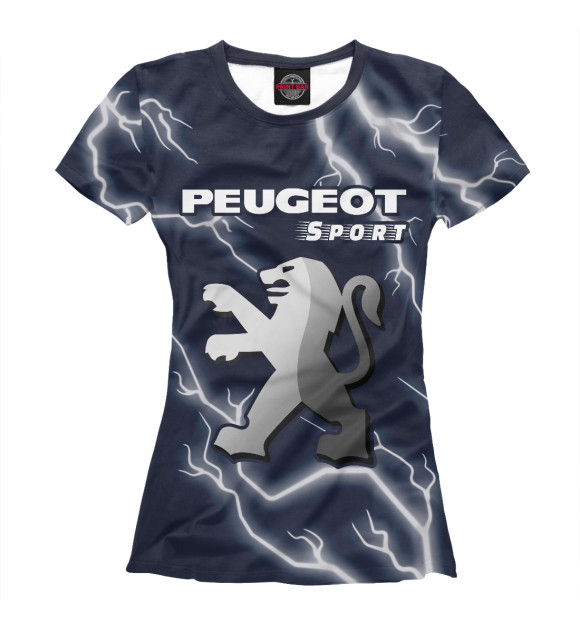 Женская футболка с изображением Пежо | Sport цвета Белый