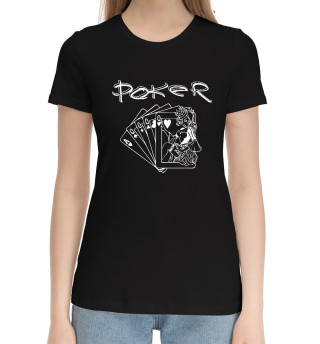 Хлопковая футболка для девочек Покер