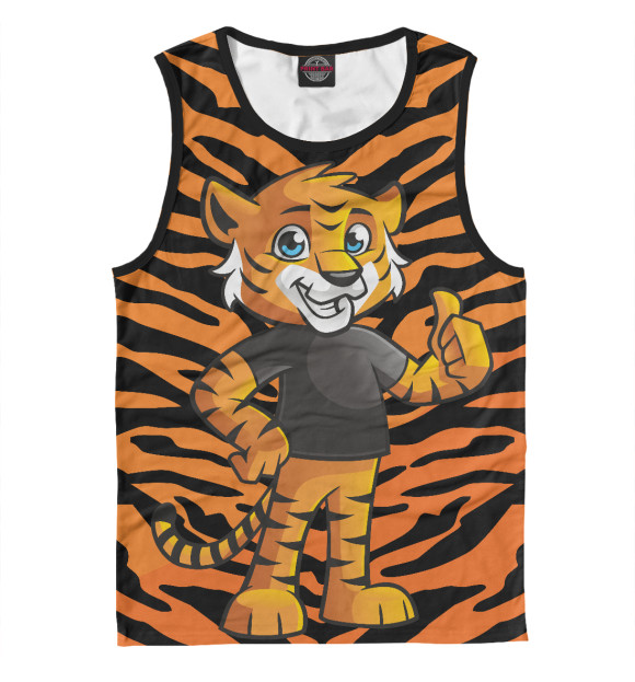 Мужская майка с притом Год тигра. цвета Белый Мужская майка с изображением Год тигра. цвета Белый