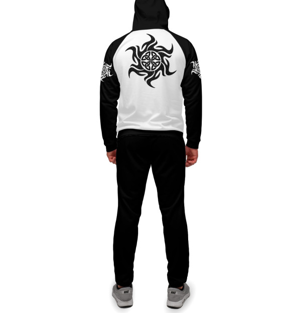 Мужской спортивный костюм с изображением Боевой славянский топор цвета Белый