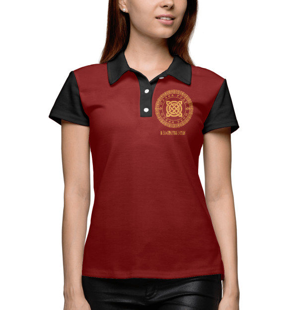 Женское поло с изображением Русь / В единстве сила цвета Белый