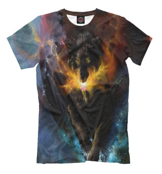 Мужская футболка Космический Волк
