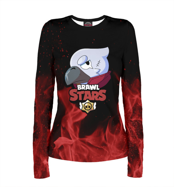 Женский лонгслив с изображением Brawl Stars цвета Белый