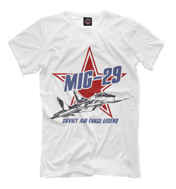 Мужская футболка с изображением Миг-29 цвета Белый