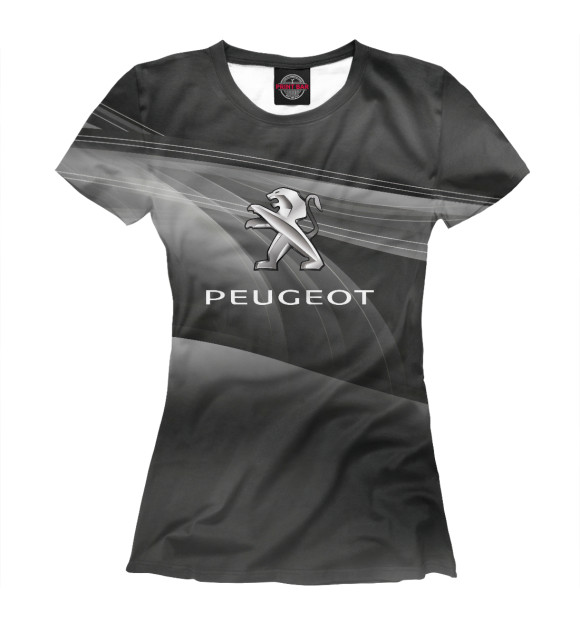 Футболка для девочек с изображением Peugeot цвета Белый