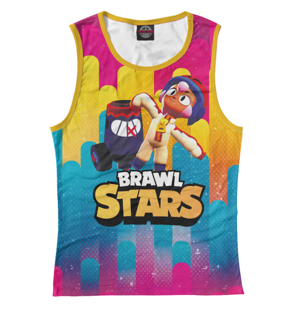 Женская майка с изображением BrawlStars Бонни \ Bonny цвета Белый