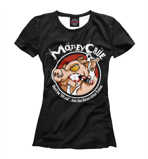 Футболка для девочек с изображением Motley Crue цвета Белый