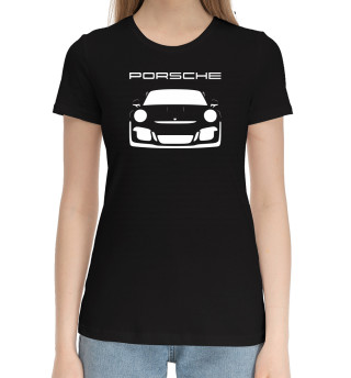 Хлопковая футболка для девочек Porsche