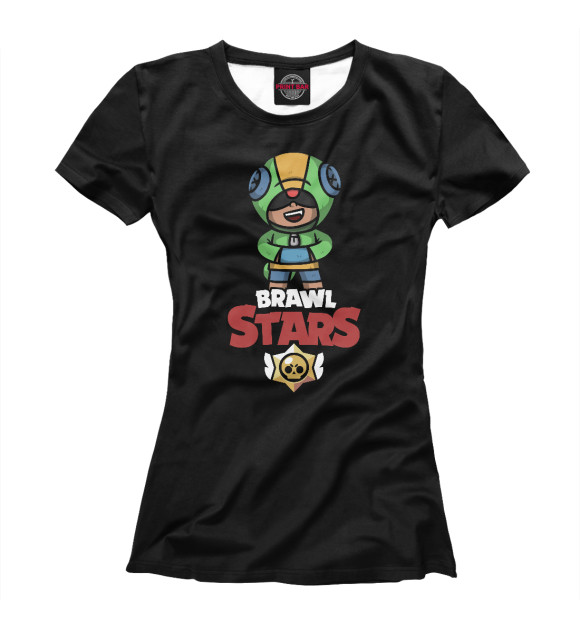 Женская футболка с изображением Brawl Stars - Leon цвета Белый