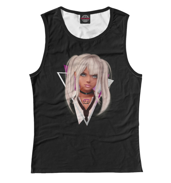 Майка для девочки с изображением Рак цвета Белый