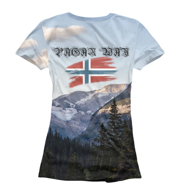 Футболка для девочек с изображением Компас Рун / IN NORWAY цвета Белый