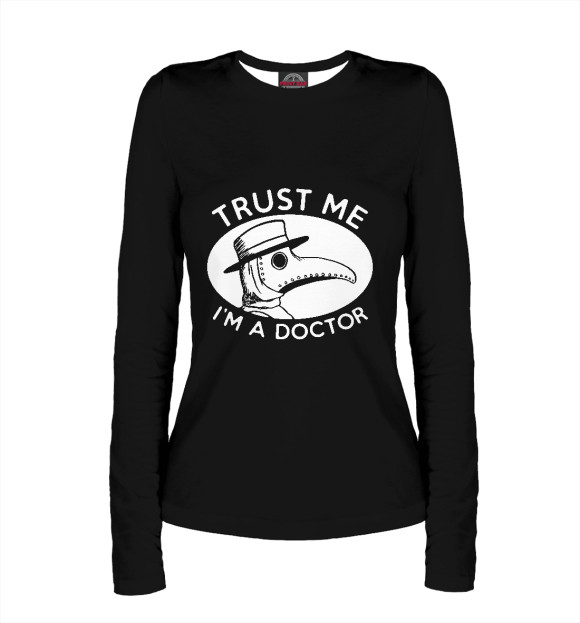 Женский лонгслив с изображением Доверься мне цвета Белый