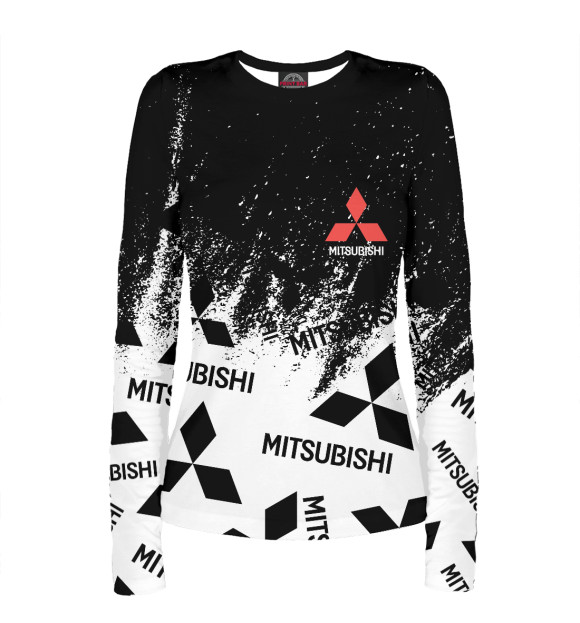 Женский лонгслив с изображением Mitsubishi цвета Белый