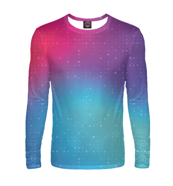 Мужской лонгслив с изображением Gradient circles цвета Белый