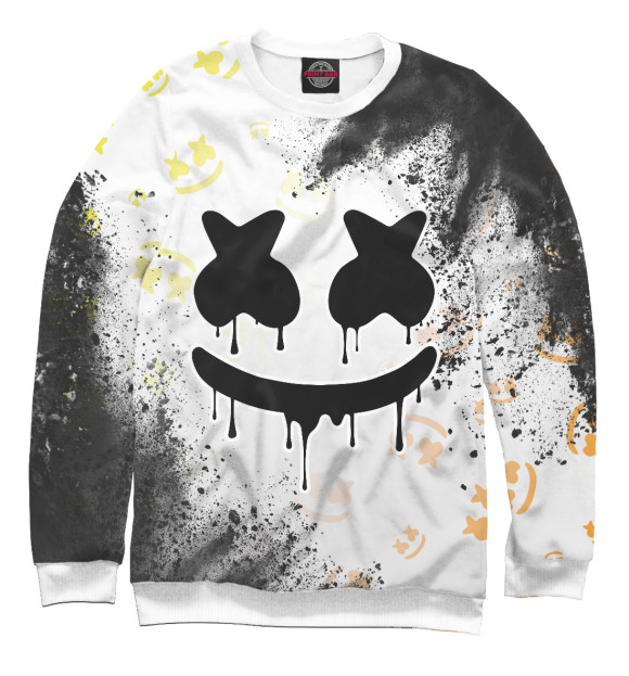 Мужской свитшот с изображением Marshmello / Маршмеллоу цвета Белый