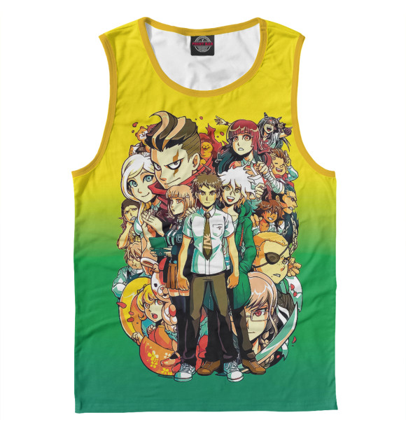 Мужская майка с притом Danganronpa цвета Белый Мужская майка с изображением Danganronpa цвета Белый