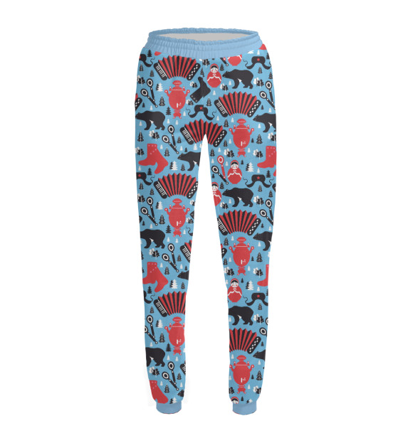 Женские спортивные штаны с изображением Символика России цвета Белый