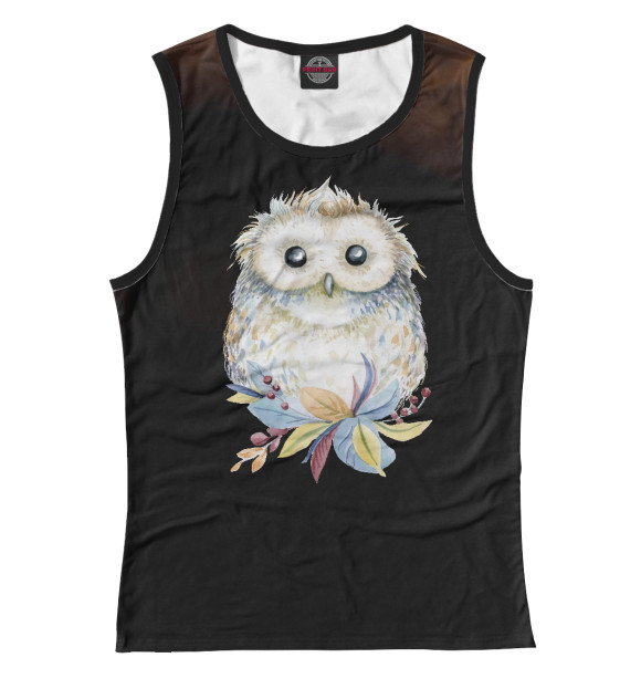 Майка для девочки с изображением Owl цвета Белый