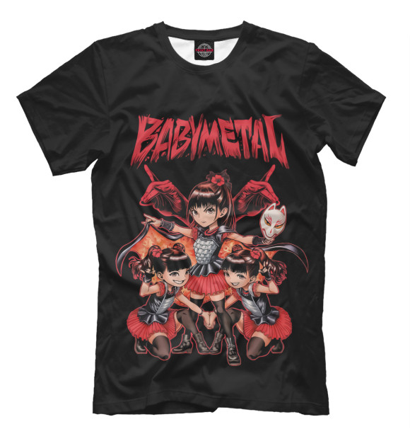 Мужская футболка с изображением BABYMETAL цвета Белый