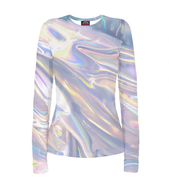 Женский лонгслив с изображением Фольга цвета Белый