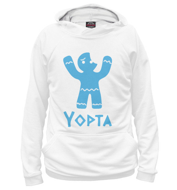 Женское худи с изображением Yopta цвета Белый