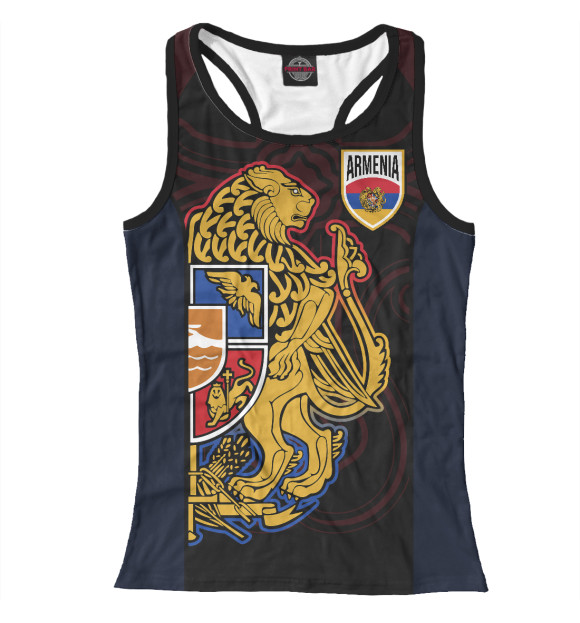 Женская майка-борцовка с изображением Armenia цвета Белый