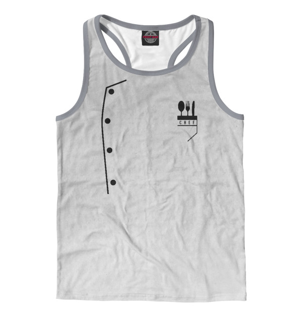 Мужская майка-борцовка с изображением Chef Uniform цвета Белый
