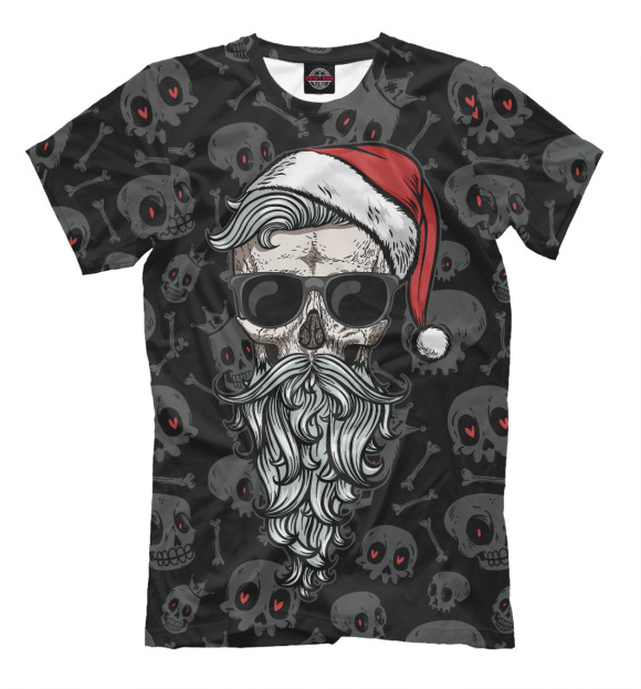 Мужская футболка с изображением Santa from Hell цвета Белый