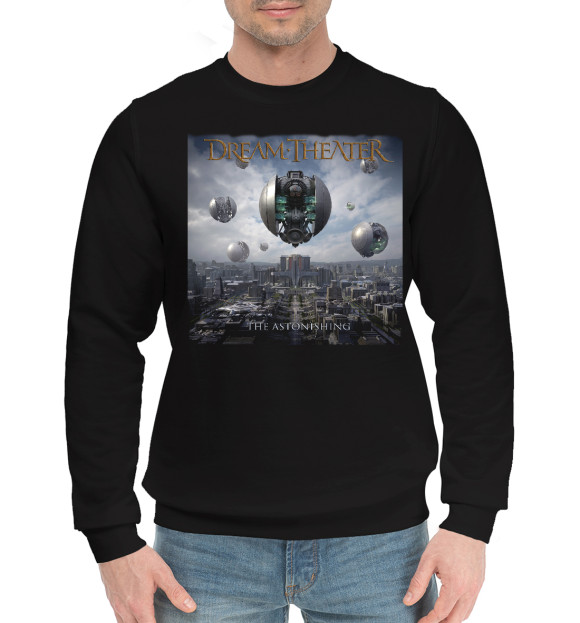 Мужской хлопковый свитшот с изображением Dreamtheater цвета Черный