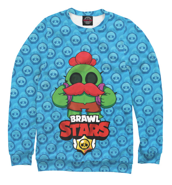 Свитшот для девочек с изображением Brawl Stars Spike цвета Белый