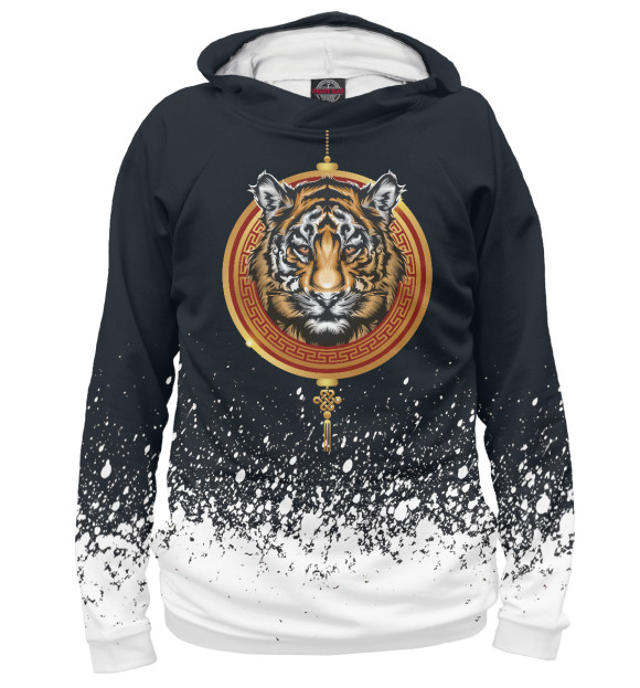 Мужское худи с изображением Year Of The Tiger Zodiac цвета Белый
