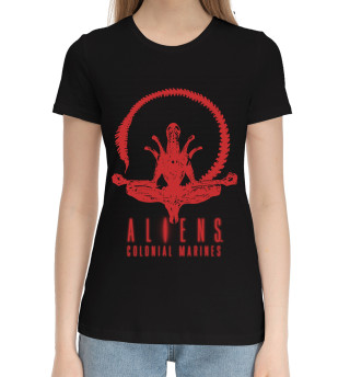 Хлопковая футболка для девочек Aliens